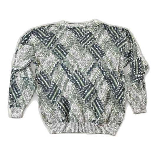 Vintage 1990s Michael Herald Knit Abstract Pattern Crewneck Sweater Mens L from propervintagecanada
