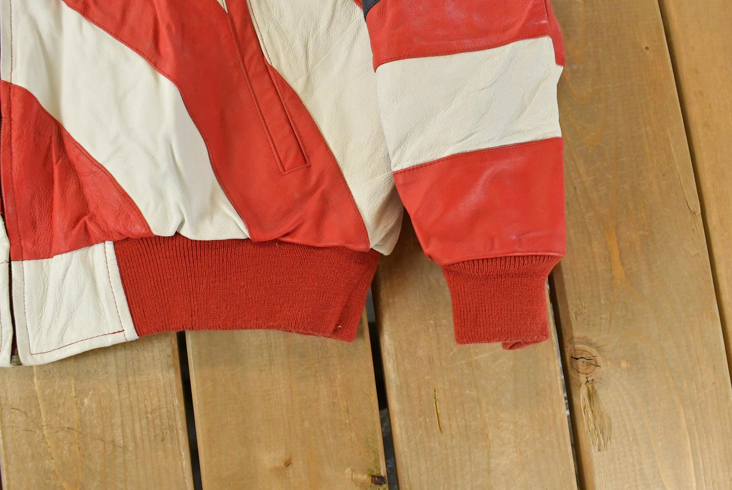 Vintage 1990s Michael Hoban Wheremi American Flag USA Leather Jacket Men's XL / Leather Coat / Streetwear Fashion / Patriotic from propervintagecanada