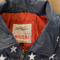 Vintage 1990s Michael Hoban Wheremi American Flag USA Leather Jacket Men's XL / Leather Coat / Streetwear Fashion / Patriotic from propervintagecanada