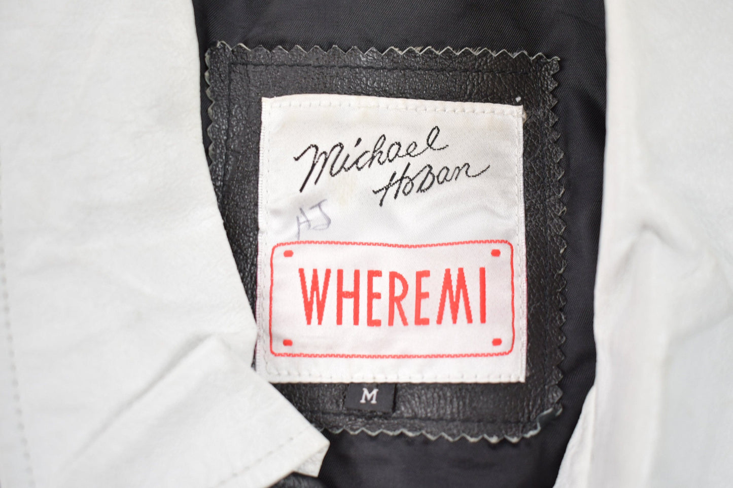 Vintage 1990s Michael Hoban Wheremi American Flag USA Leather Varsity Jacket Men's Medium from propervintagecanada
