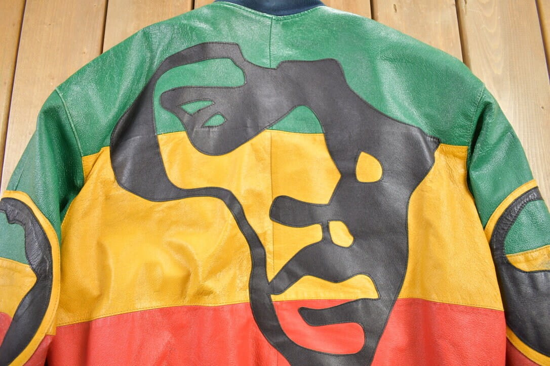 Vintage 1990s Michael Hoban Whermi Africa Themed Leather Jacket from propervintagecanada
