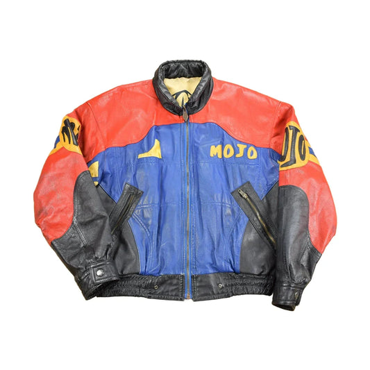 Vintage 1990s Micheal Hoban MOJO Patchwork Leather Jacket Men's Medium from propervintagecanada