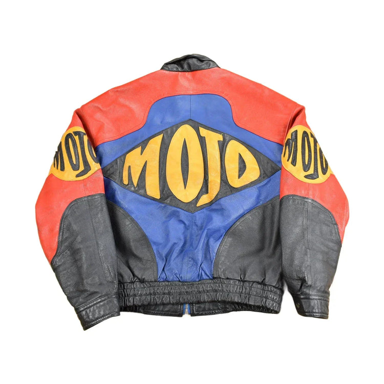Vintage 1990s Micheal Hoban MOJO Patchwork Leather Jacket Men's Medium from propervintagecanada