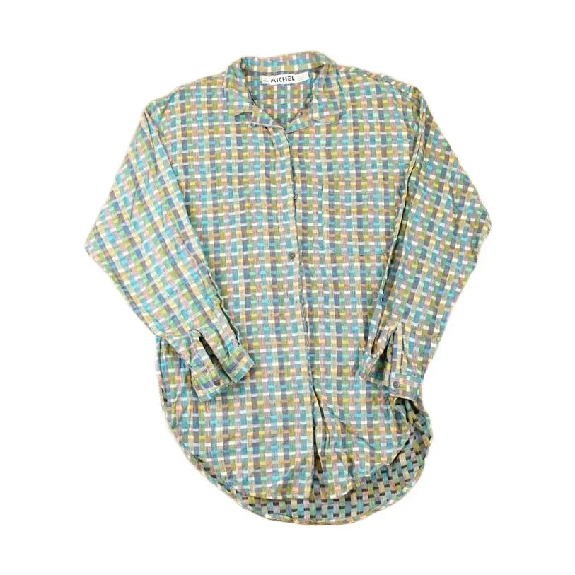 Vintage 1990s Michel Abstract Button Up Shirt Men's L from propervintagecanada