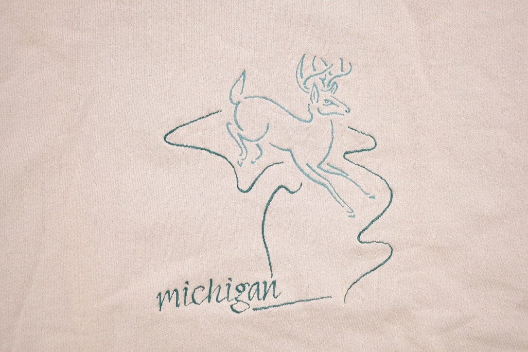 Vintage 1990s Michigan Deer Theme Crewneck Sweatshirt Men's Large from propervintagecanada