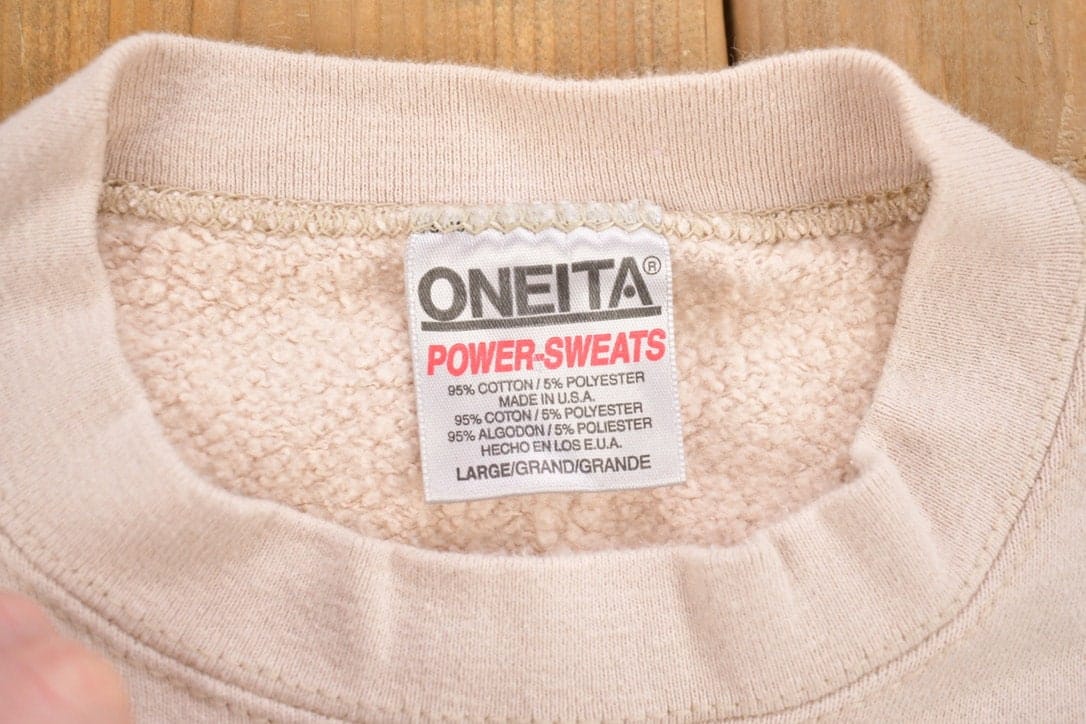 Vintage 1990s Michigan Deer Theme Crewneck Sweatshirt Men's Large from propervintagecanada