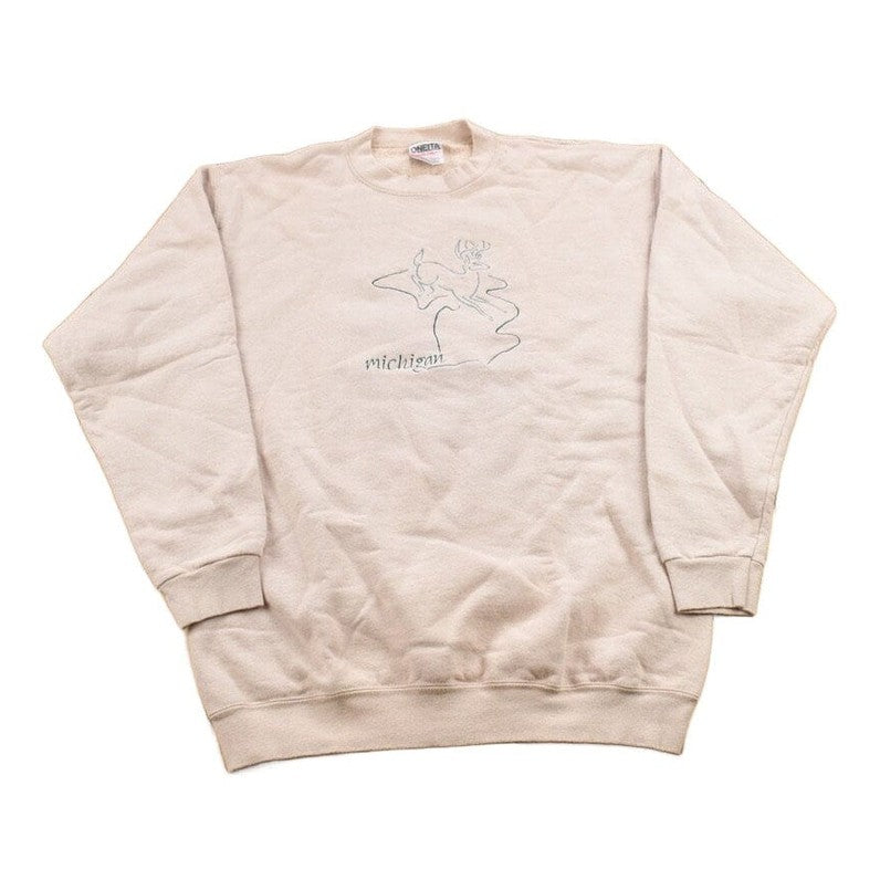 Vintage 1990s Michigan Deer Theme Crewneck Sweatshirt Men's Large from propervintagecanada