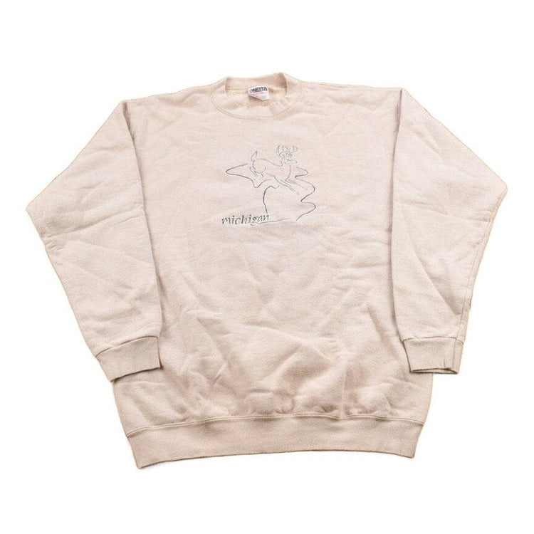 Vintage 1990s Michigan Deer Theme Crewneck Sweatshirt Men's Large from propervintagecanada