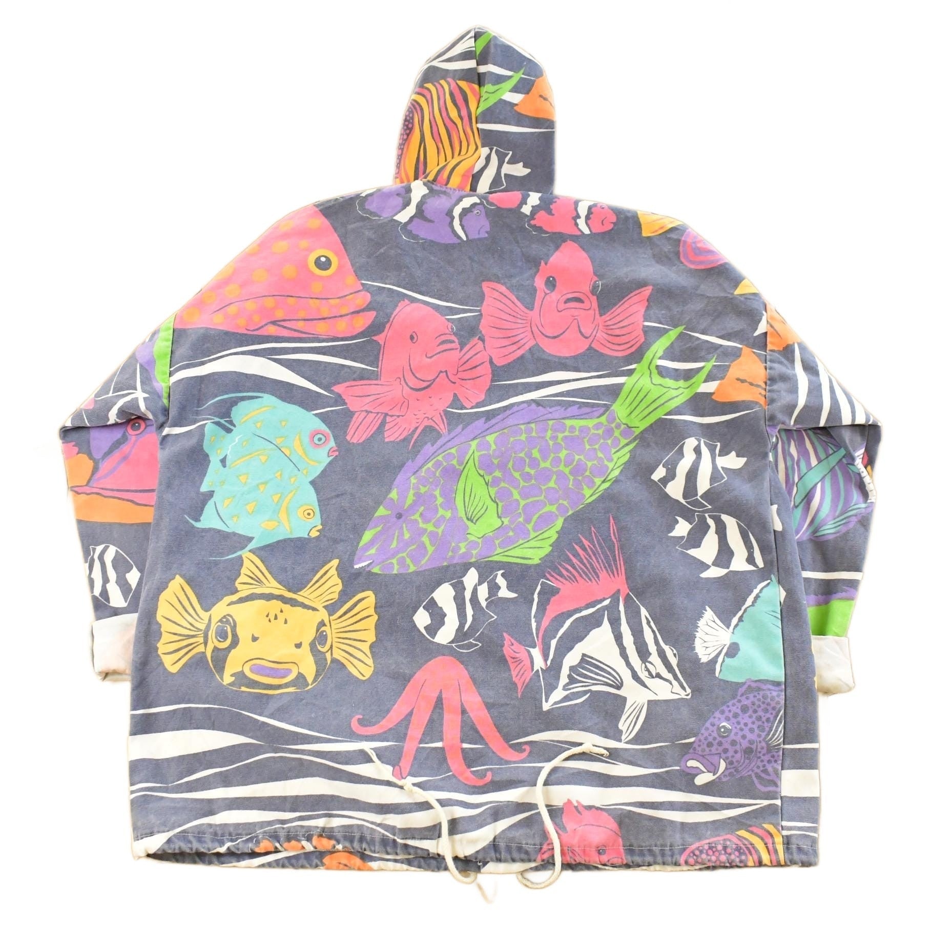 Vintage 1990s Michigan Rag Co Fishing Themed Hooded Jacket Men's XL from propervintagecanada