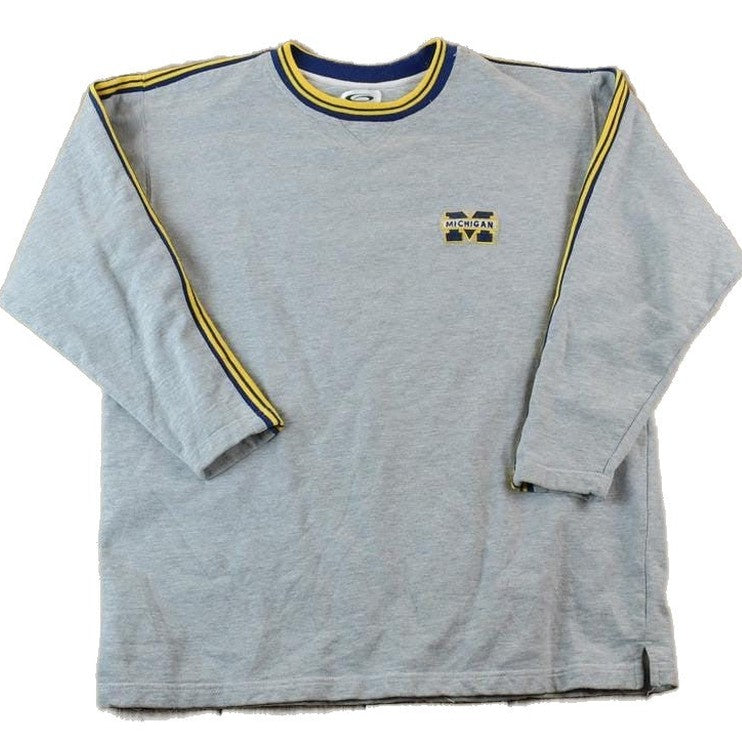 Vintage 1990s Michigan State University Basketball Collegiate Striped Sleeve Crew Neck Men's Medium from propervintagecanada