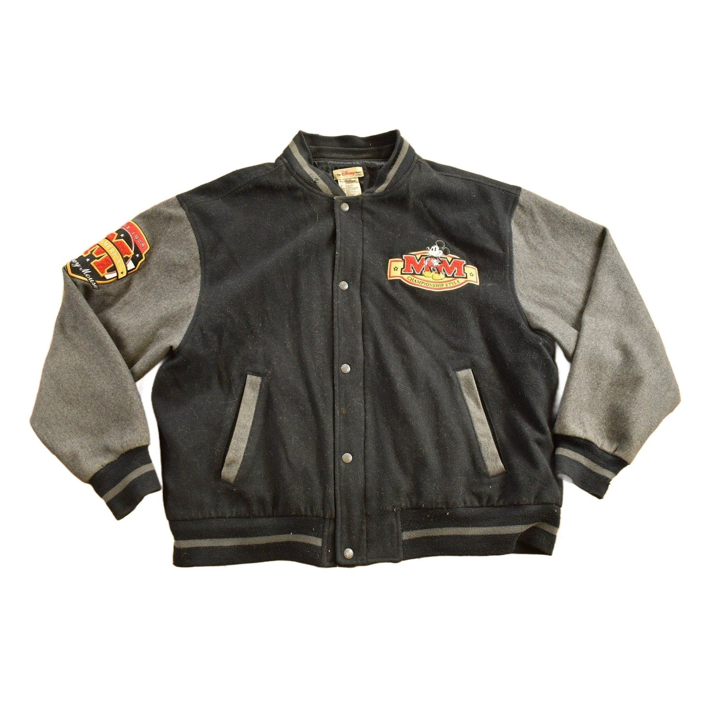Vintage 1990s Mickey Embroidered Disney Varsity Jacket Men's Large from propervintagecanada