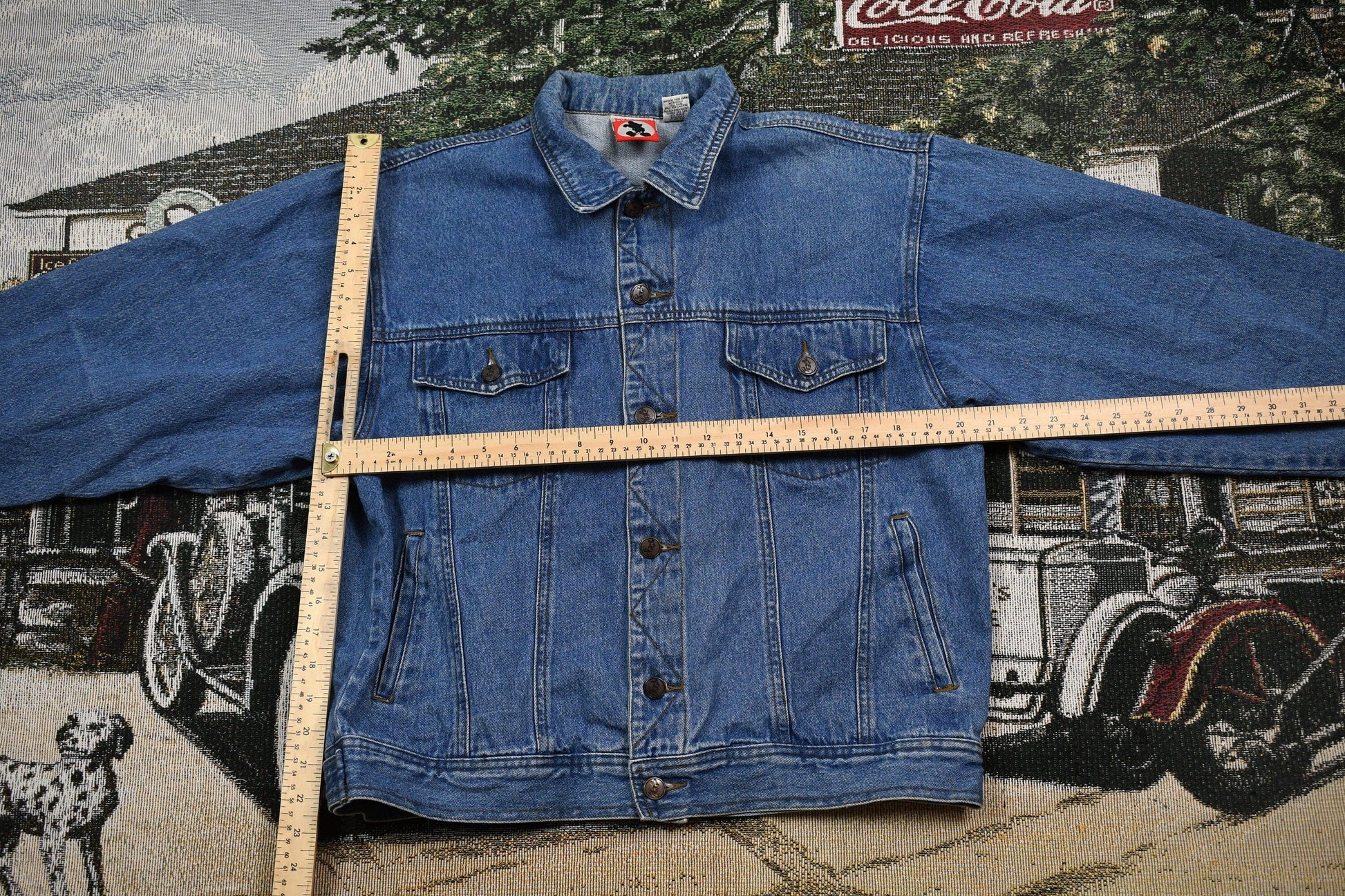 Vintage 1990s Mickey Inc Disney Embroidered Jean Jacket Men's Medium from propervintagecanada