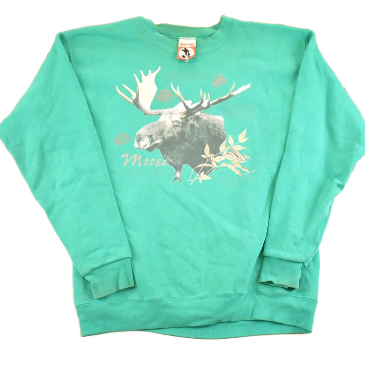 Vintage 1990s Mickey Moose Disney Crewneck Sweatshirt Men's L from propervintagecanada