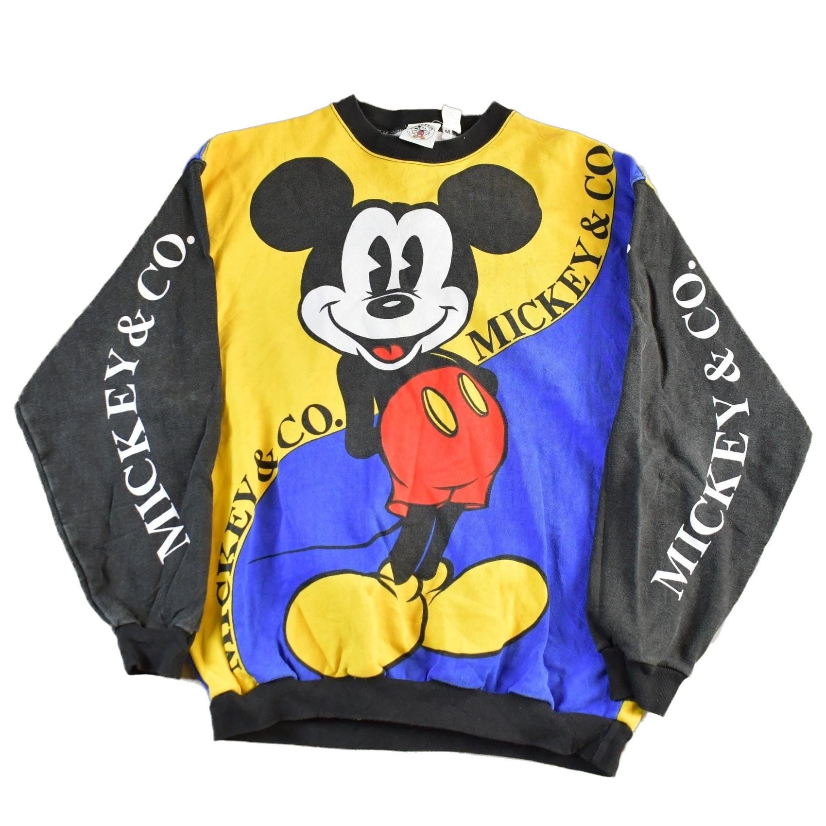 Vintage 1990s Mickey Mouse All Over Print Disney Crewneck Men's Medium from propervintagecanada