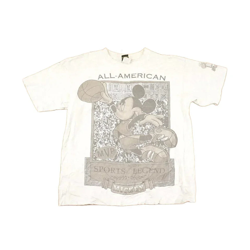 Vintage 1990s Mickey Mouse Basketball Disney T-Shirt Men's M from propervintagecanada