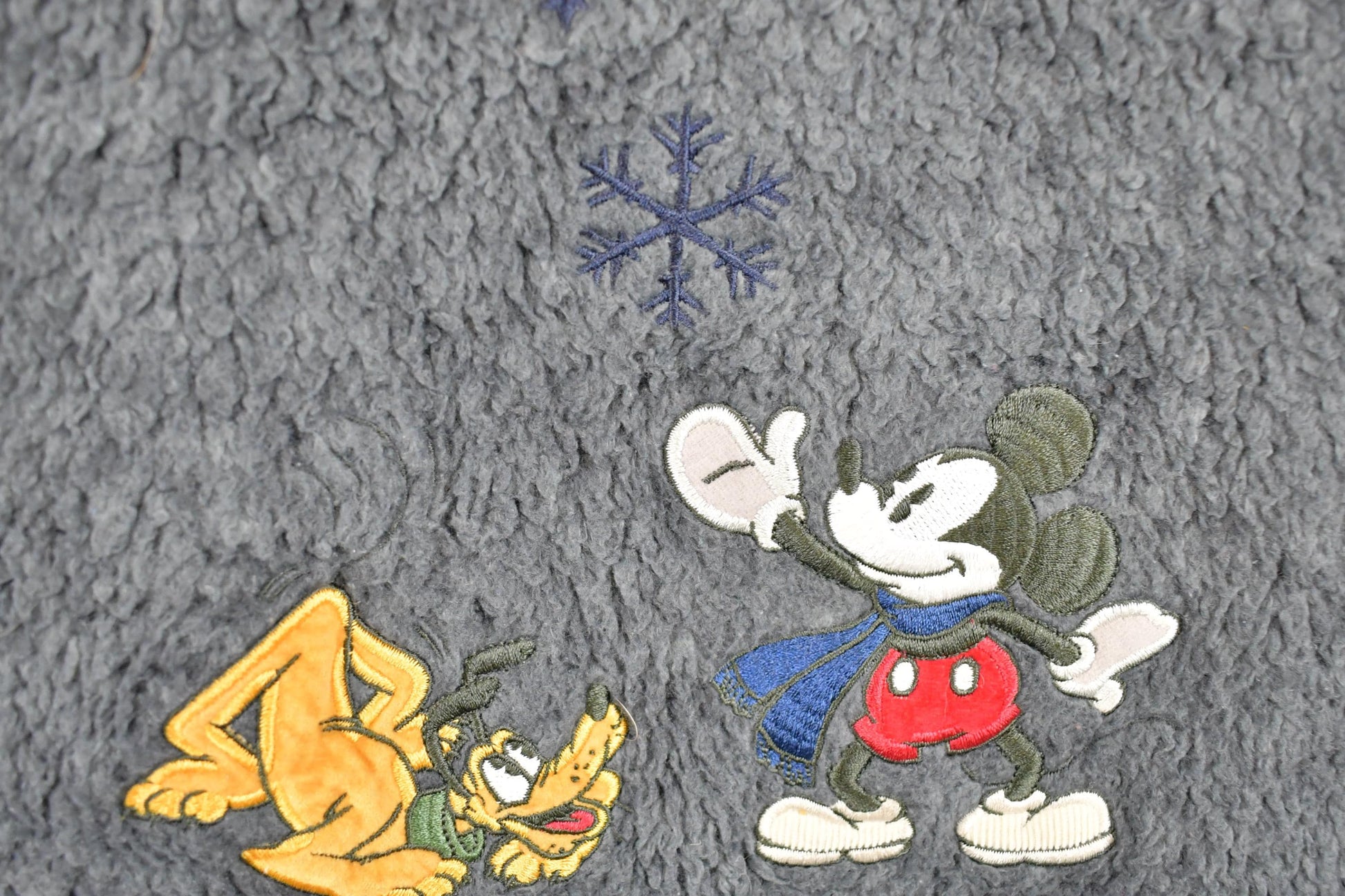 Vintage 1990s Mickey Mouse Disney Adventure Ahead Fleece Outdoorsman Sweater Men's L / 90s Winter Pluto Sweatshirt / Quarter Zip from propervintagecanada