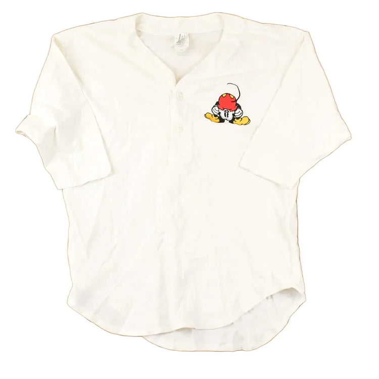 Vintage 1990s Mickey Mouse Embroidered Button Up Disney Shirt Men's L from propervintagecanada