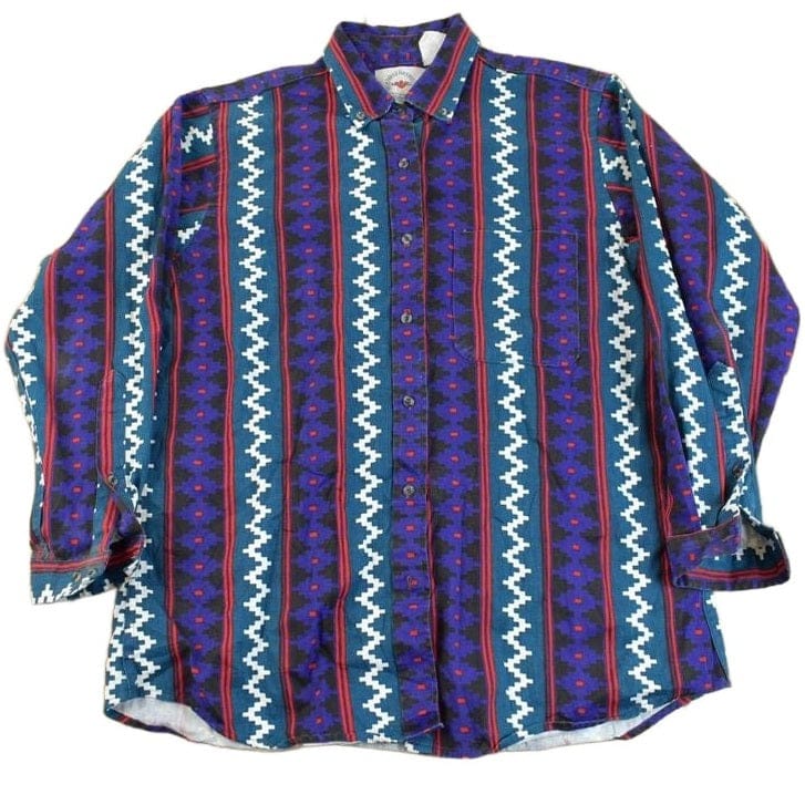 Vintage 1990s Mid-West Garment Co South Western Cowboy Style Button Up Shirt Men's Large from propervintagecanada