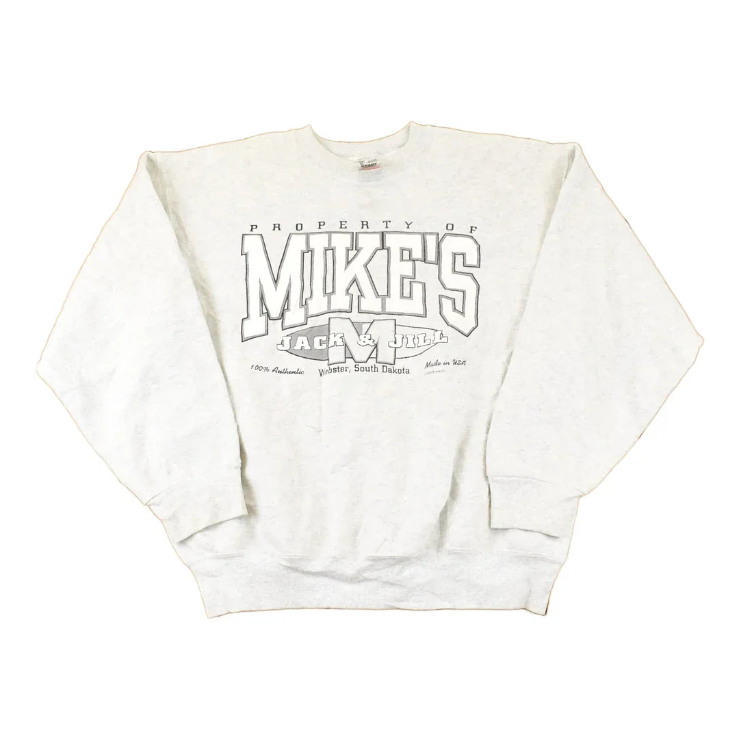 Vintage 1990s Mikes Jack N Jill Graphic Print Crewneck Sweatshirt Mens L from propervintagecanada