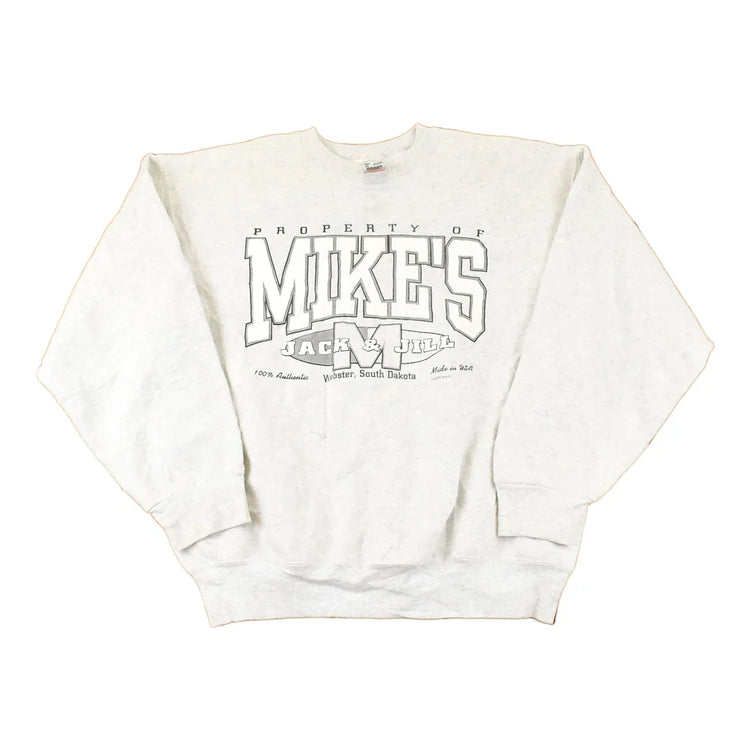 Vintage 1990s Mikes Jack N Jill Graphic Print Crewneck Sweatshirt Mens L from propervintagecanada