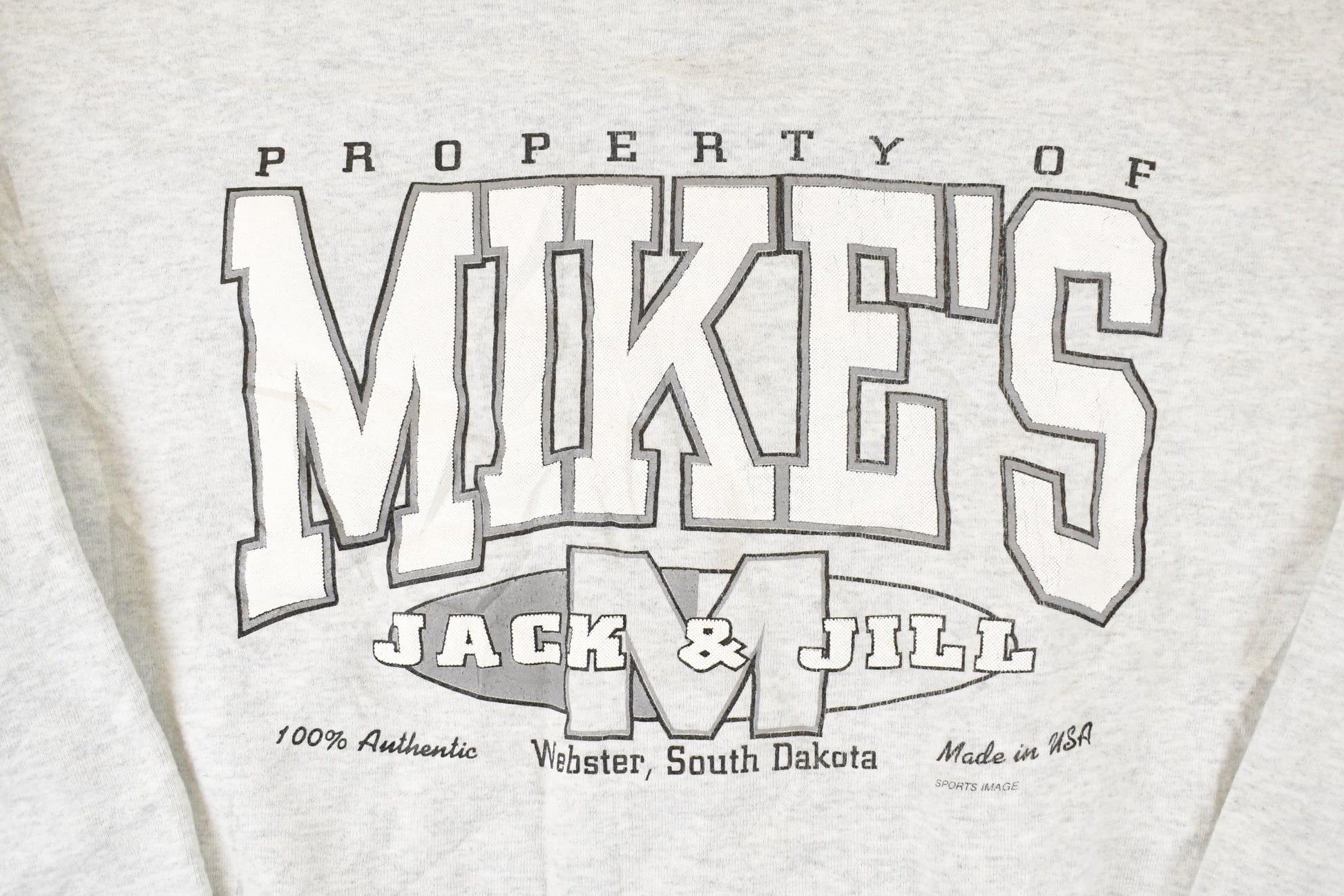 Vintage 1990s Mikes Jack N Jill Graphic Print Crewneck Sweatshirt Mens L from propervintagecanada