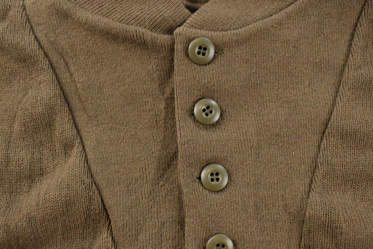 Vintage 1990s Military Henley Knit Sweater Men's M-L from propervintagecanada