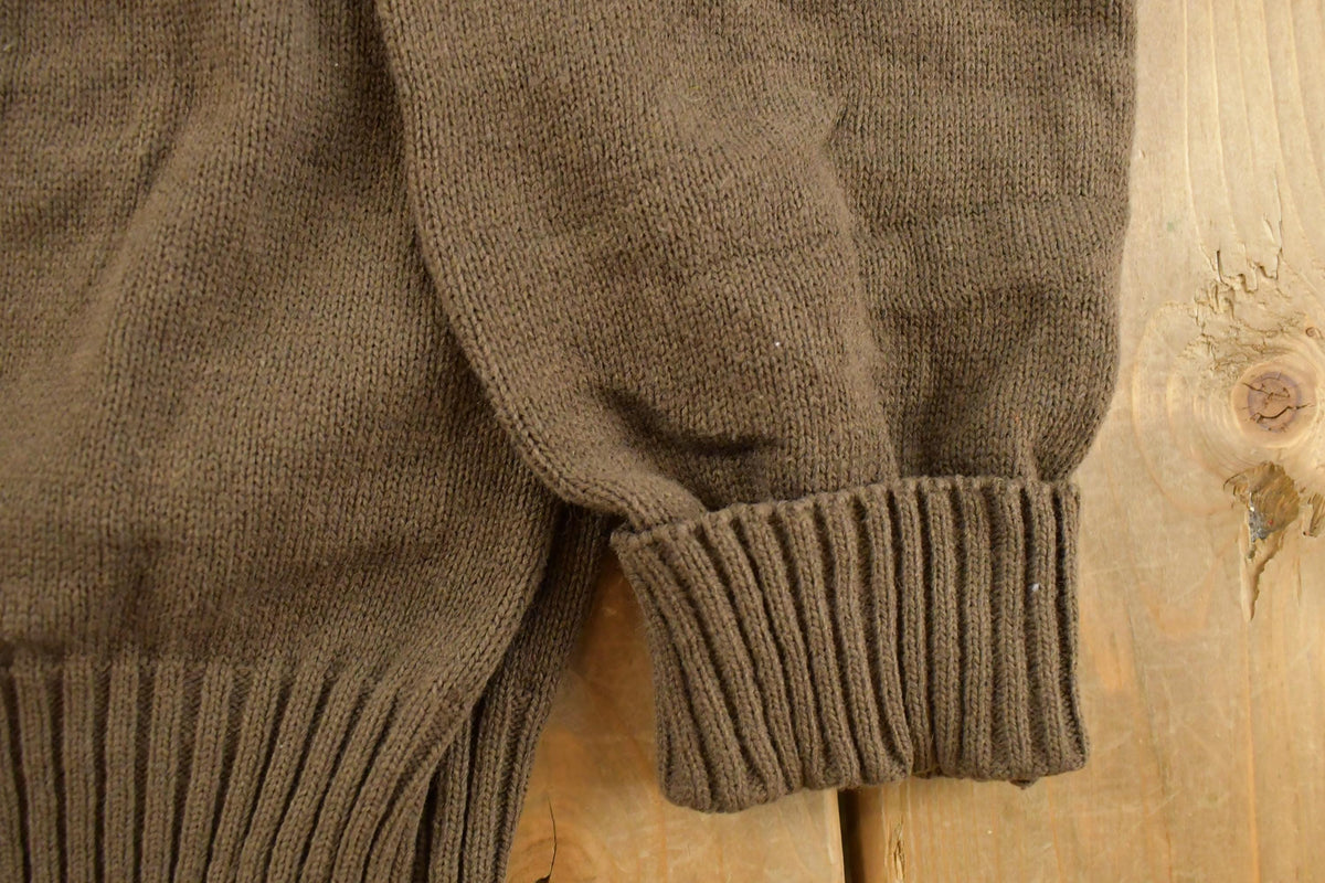 Vintage 1990s Military Henley Knit Sweater Men's M-L from propervintagecanada