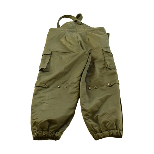 Vintage 1990s Military Olive Green Insulated Bib Cargo Overalls Men's 40 x 28.5 from propervintagecanada