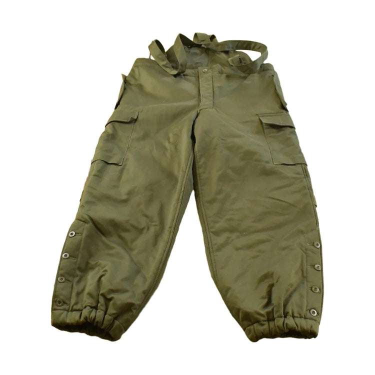 Vintage 1990s Military Olive Green Insulated Bib Cargo Overalls Men's 40 x 28.5 from propervintagecanada