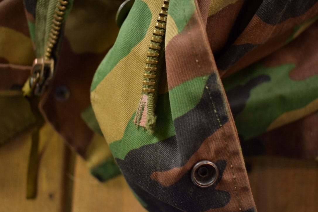 Vintage 1990s Military Woodland Camo Combat Shirt from propervintagecanada