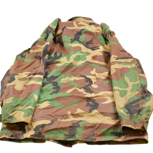 Vintage 1990s Military Woodland Camo Combat Shirt from propervintagecanada