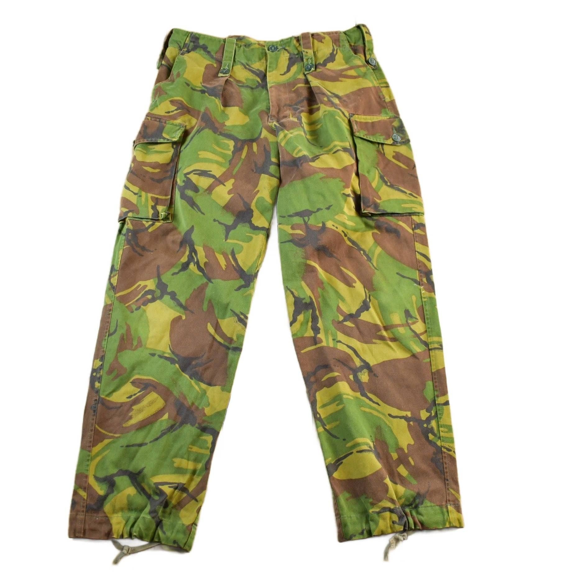 Vintage 1990s Military Woodland Camouflage Cargo Pocket Pants 35 x30 from propervintagecanada