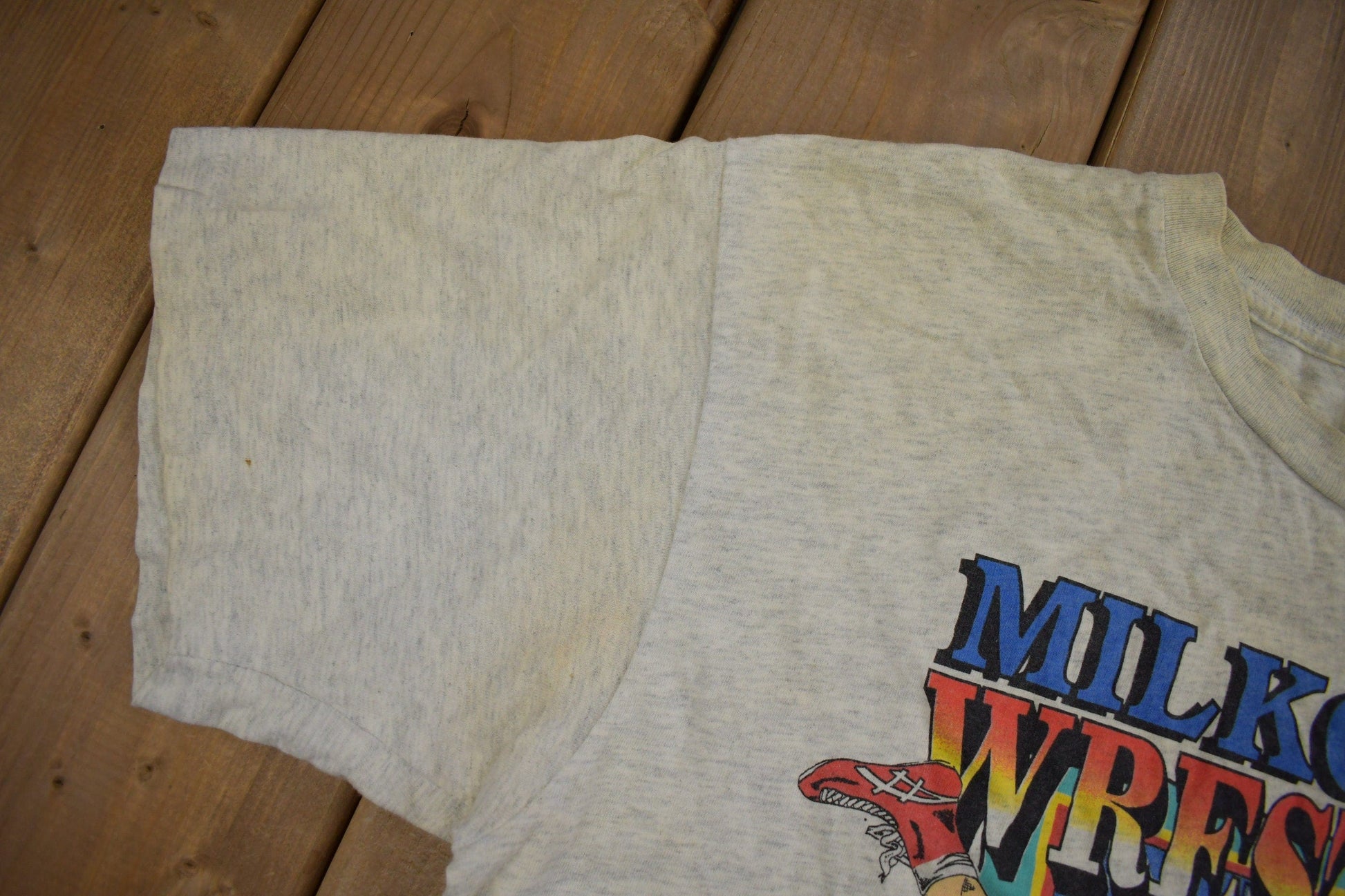 Vintage 1990s Milkovich Wrestling Conference Champions Graphic T Shirt Men's XL from propervintagecanada