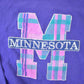 Vintage 1990s Minnesota Big Plaid M Souvenir Crewneck Sweatshirt Made In USA Men's XL from propervintagecanada