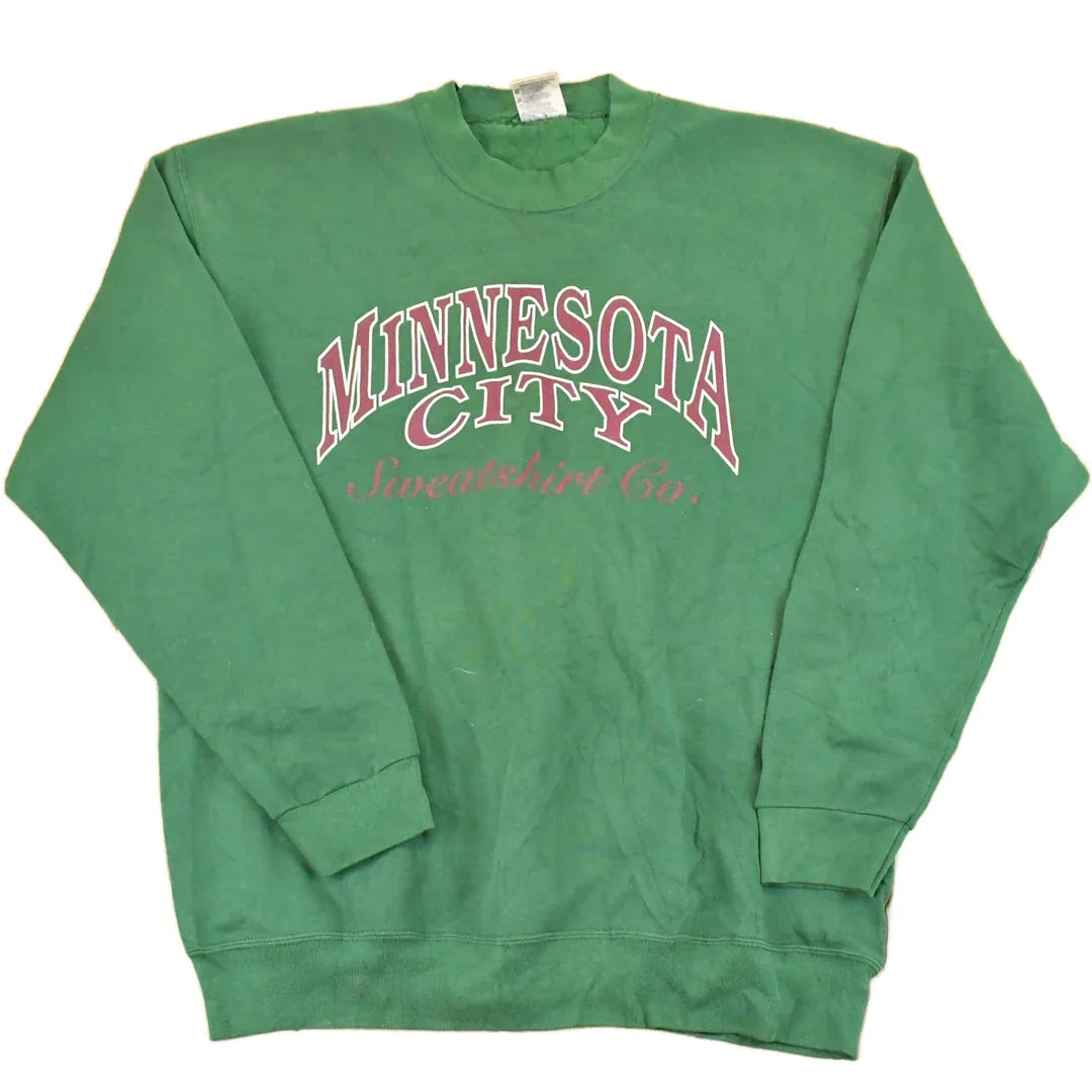Vintage 1990s Minnesota City Graphic Print Crewneck Sweatshirt Men's L from propervintagecanada