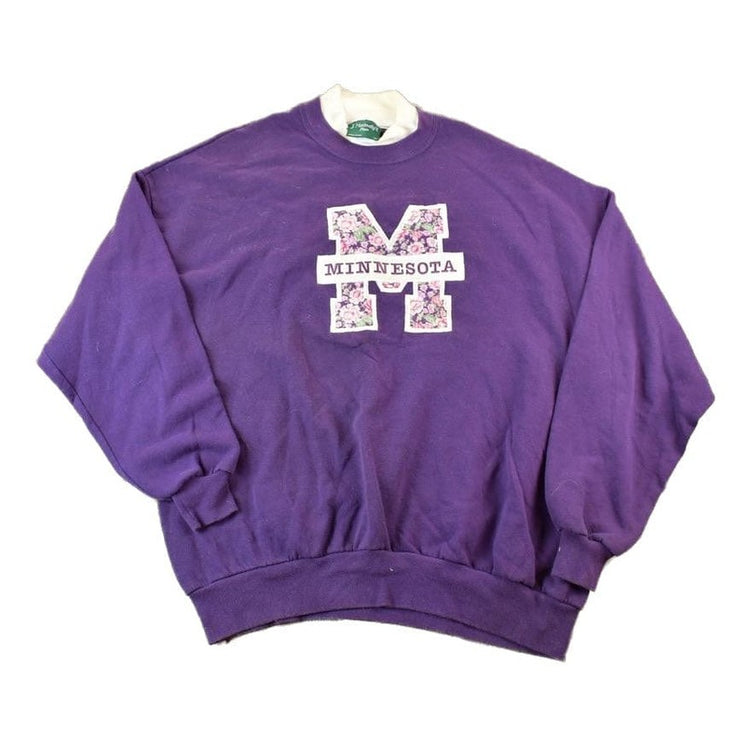 Vintage 1990s Minnesota Cute Embroidered M Double Collar Crew Neck Sweater Men's XL from propervintagecanada