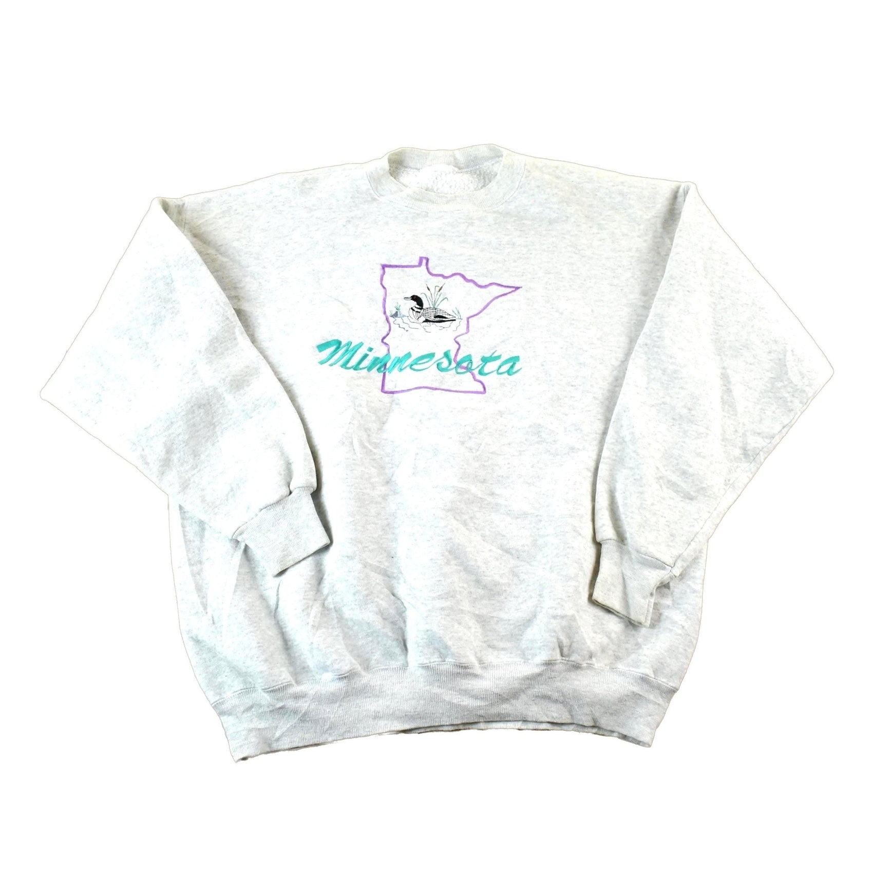 Vintage 1990s Minnesota Ducks Souvenir Embroidered Crewneck Sweatshirt Men's XL from propervintagecanada