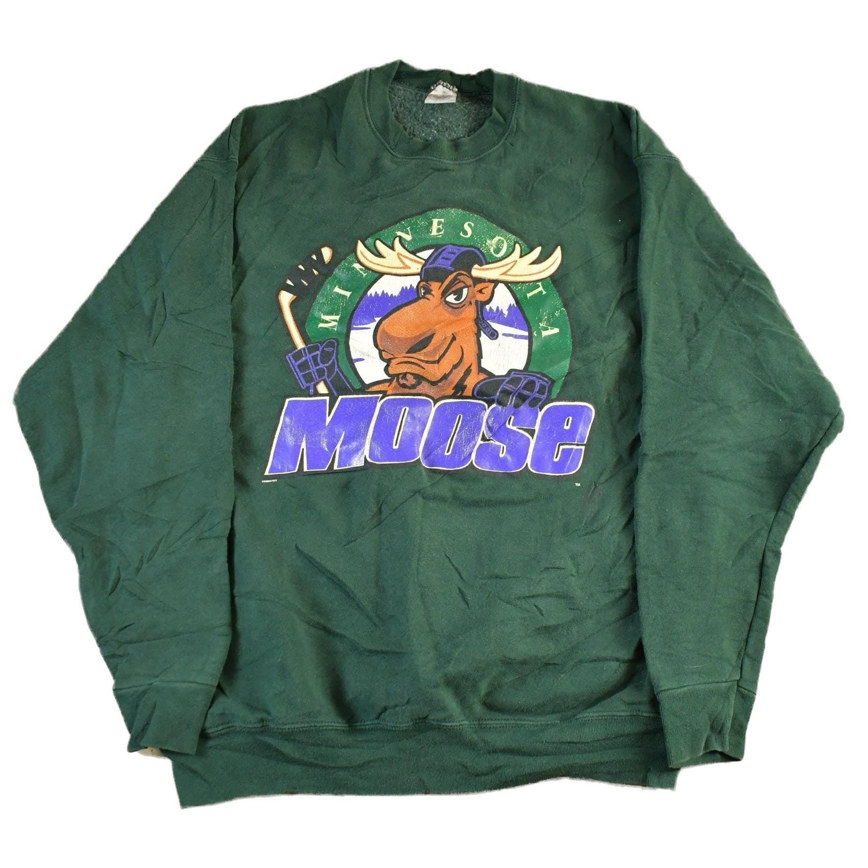 Vintage 1990s Minnesota Moose IHL Hockey Crewneck Sweatshirt Mens XL Men's Large from propervintagecanada