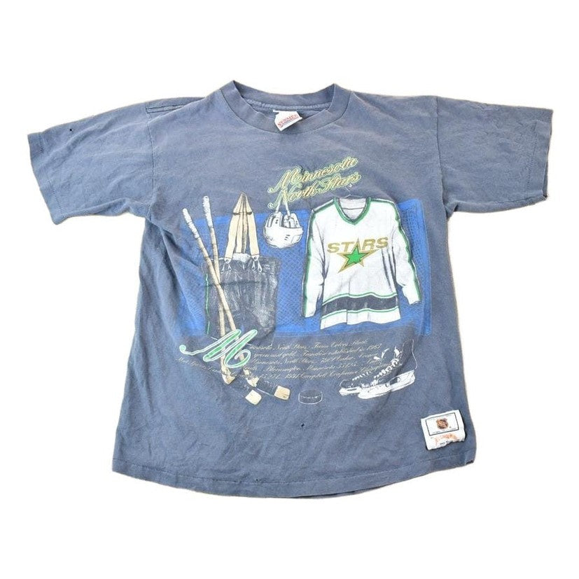 Vintage 1990s Minnesota North Stars NHL Graphic T-Shirt Made In USA Youth L