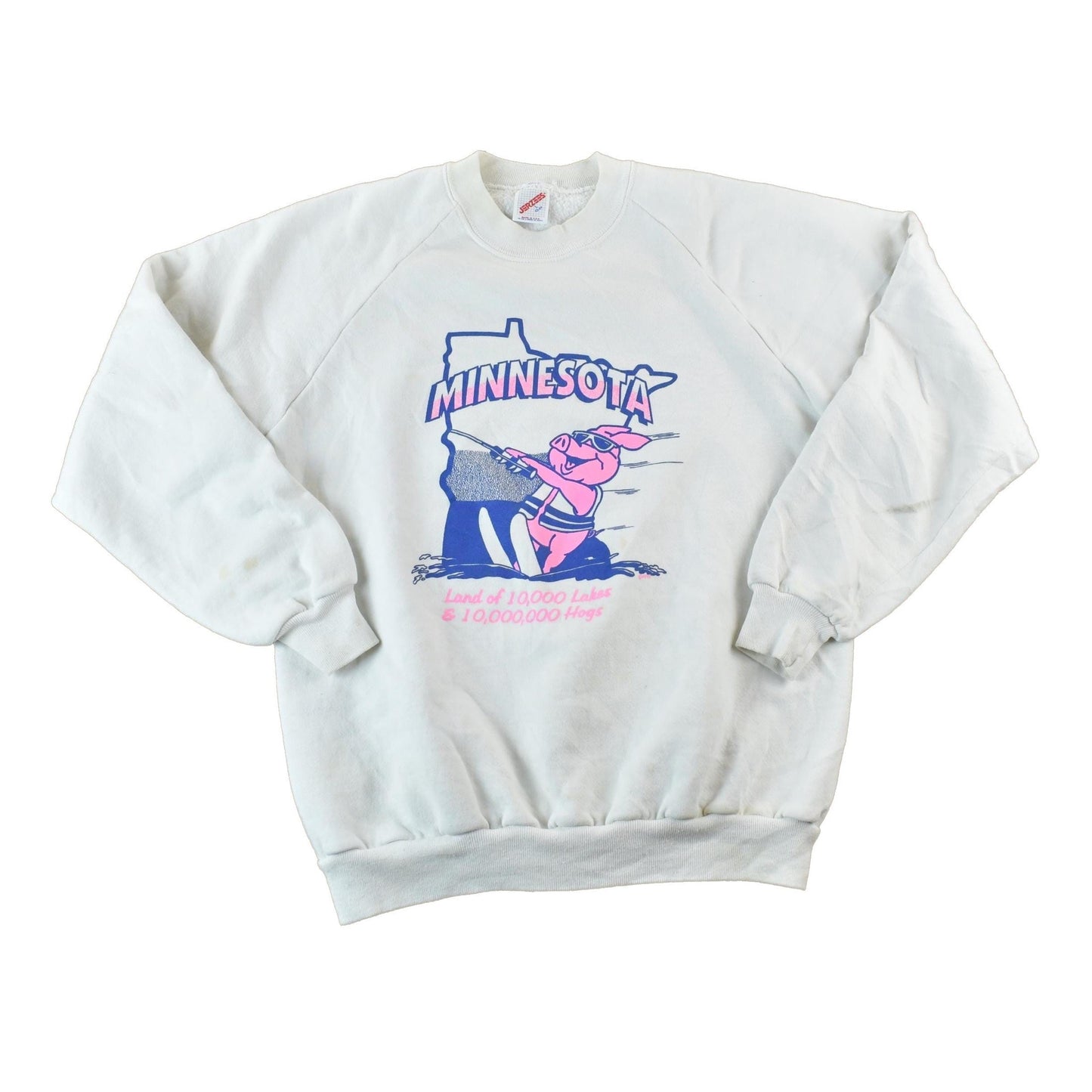 Vintage 1990s Minnesota Ski Pig 1000 Lakes Souvenir Crewneck Sweatshirt Men's Large from propervintagecanada
