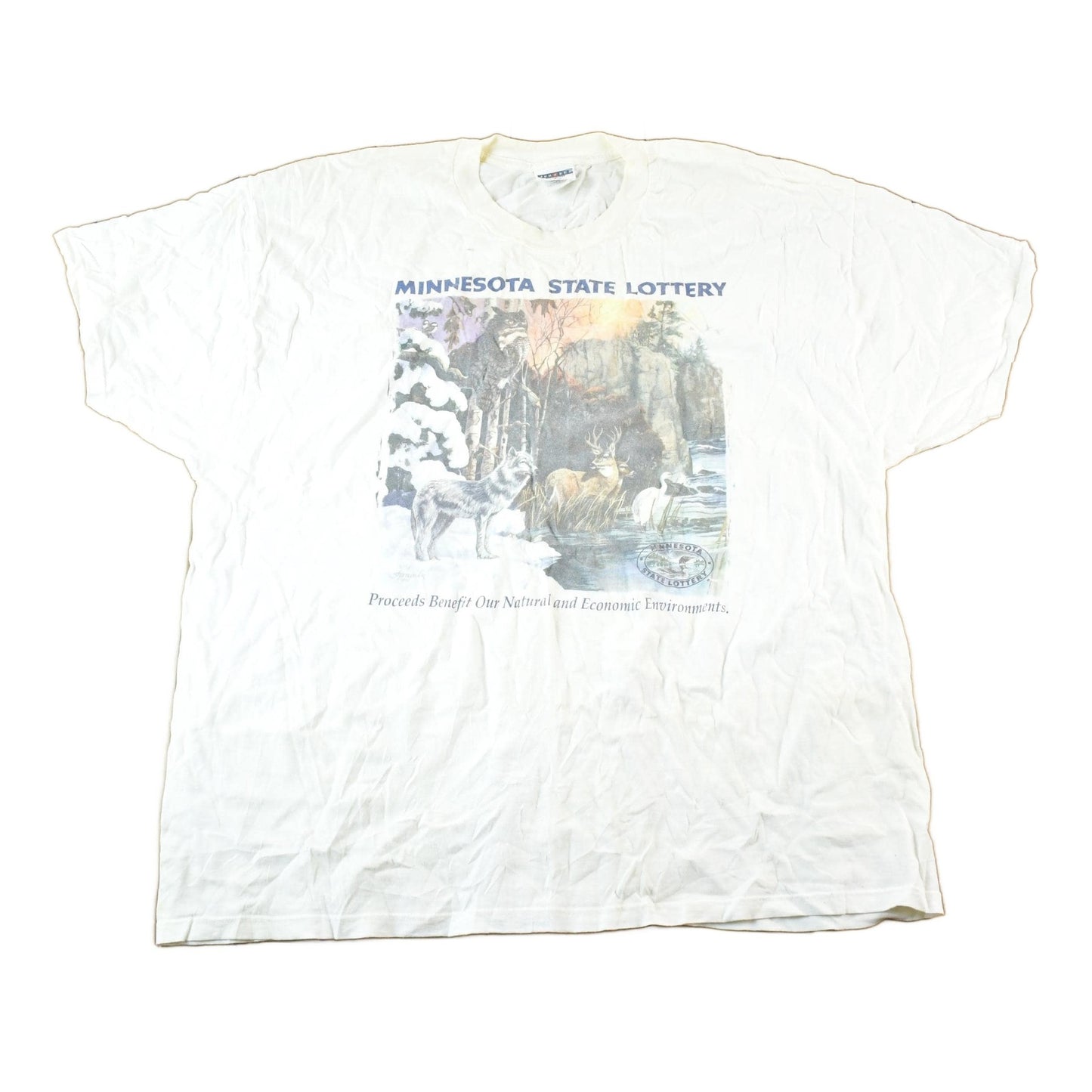 Vintage 1990s Minnesota State Lottery Nature T-Shirt Mens XL from propervintagecanada