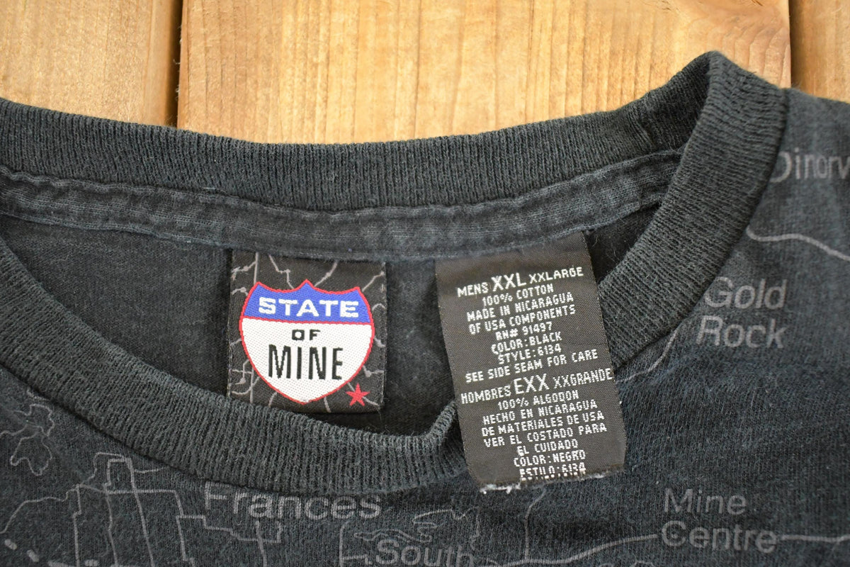 Vintage 1990s Minnesota State Map AOP Souvenir Crewneck Shirt Men's XXL from propervintagecanada