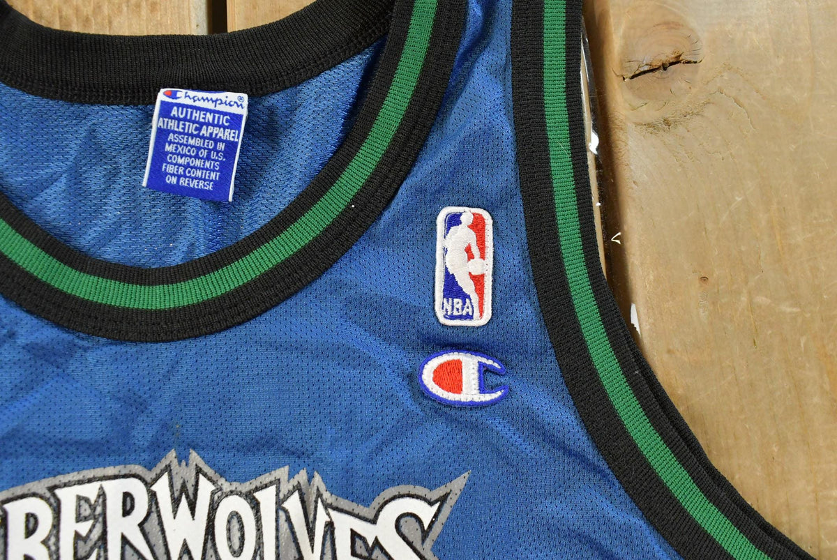 Vintage 1990s Minnesota Timberwolves NBA Stephon Marbury Cropped Basketball Jersey Women's M from propervintagecanada