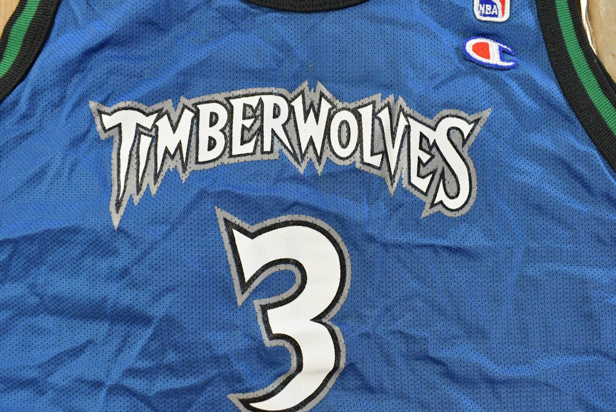 Vintage 1990s Minnesota Timberwolves NBA Stephon Marbury Cropped Basketball Jersey Women's M from propervintagecanada
