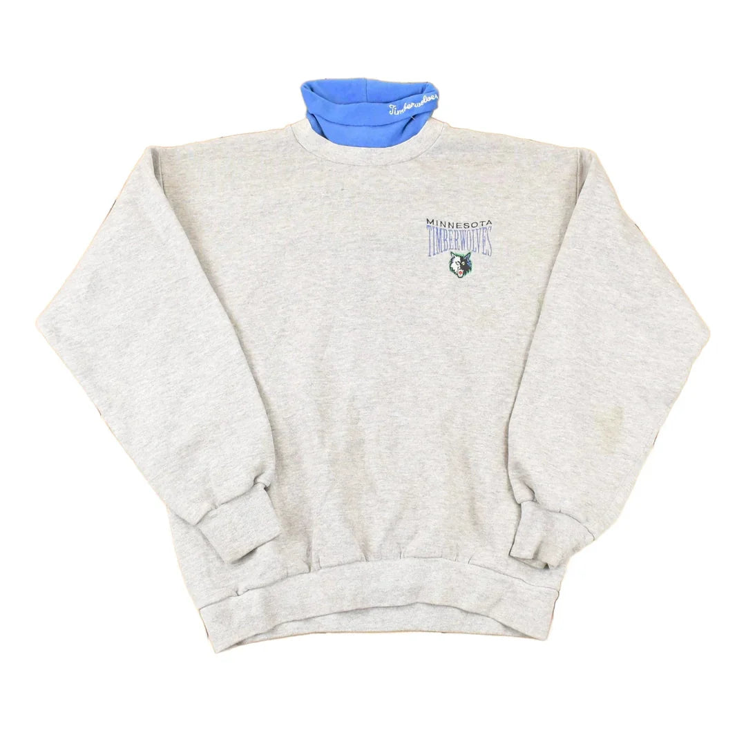 Vintage 1990s Minnesota Timberwolves NBA Turtleneck Sweatshirt Mens M from propervintagecanada