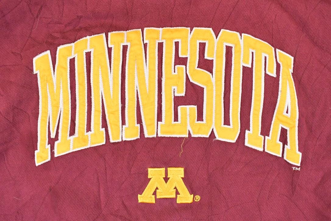 Vintage 1990s Minnesota University Hoodie Sweater Men's L from propervintagecanada