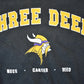 Vintage 1990s Minnesota Viking NFL Three Deep Graphic Crewneck Sweatshirt Men's XL from propervintagecanada