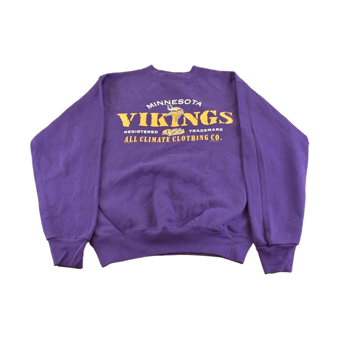 Vintage 1990s Minnesota Vikings Crewneck Sweatshirt Men's S from propervintagecanada