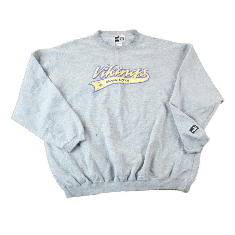 Vintage 1990s Minnesota Vikings Embroidered NFL Crewneck PUMA Sweatshirt Men's 2XL from propervintagecanada