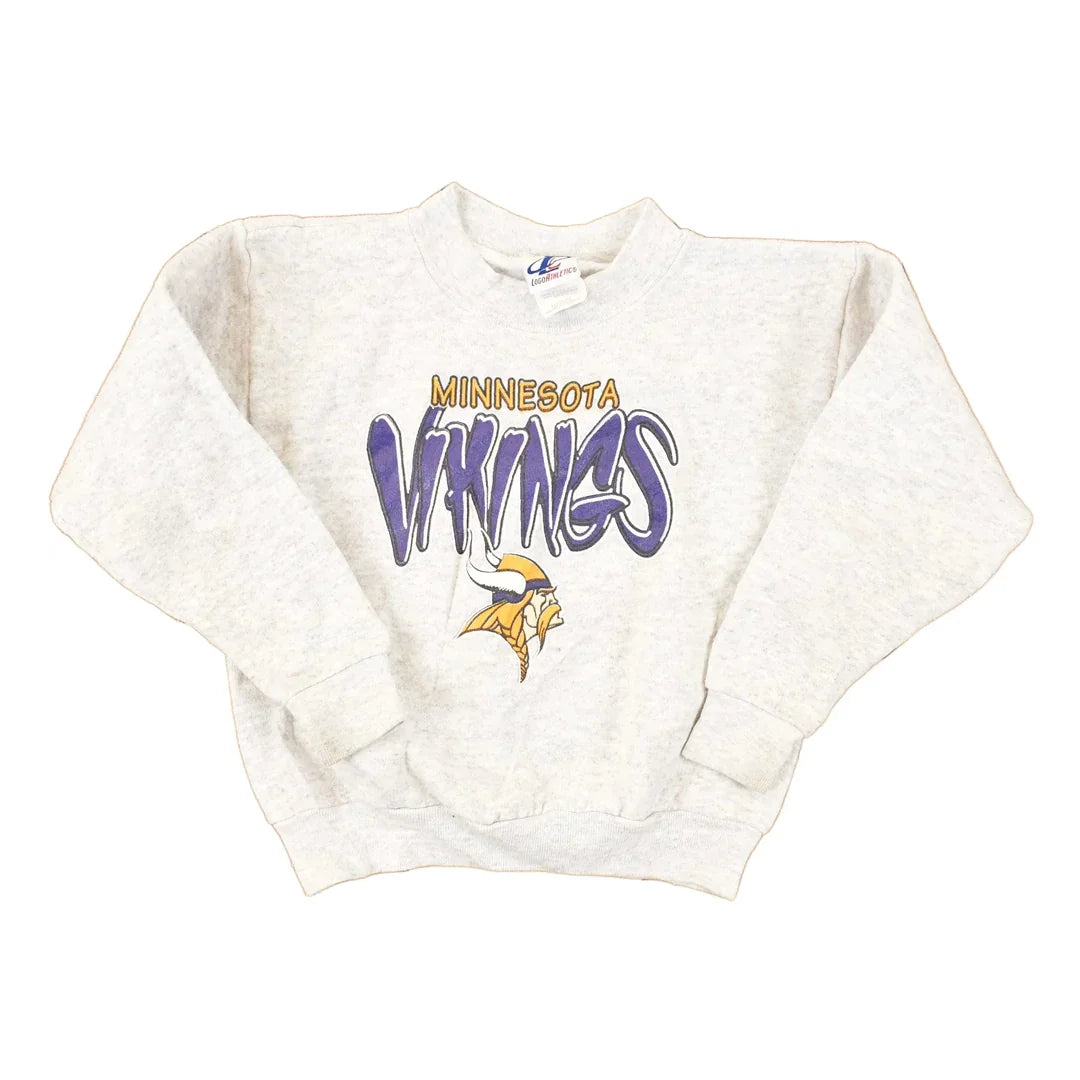 Vintage 1990s Minnesota Vikings Logo Athletic NFL Crewneck Sweatshirt Youth L from propervintagecanada